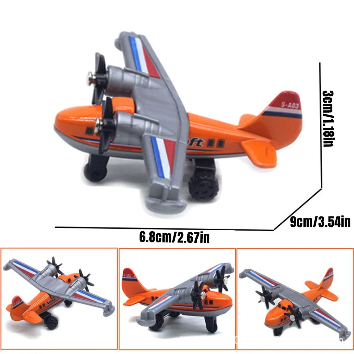 6-Pack 1/64 Diecast Airplane Models – Metal Aircraft Toy Set