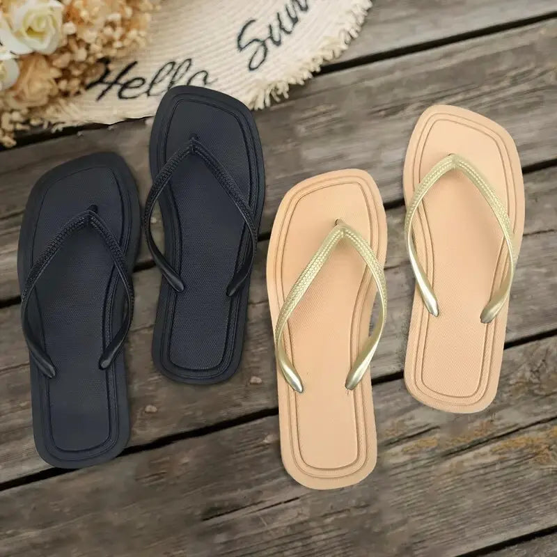 Women's Flat Flip Flop Slides – Summer Beach & Garden Sandals