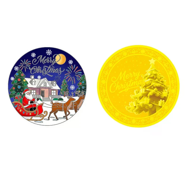 Merry Christmas Gold Metal Commemorative Coin | Holiday Gift