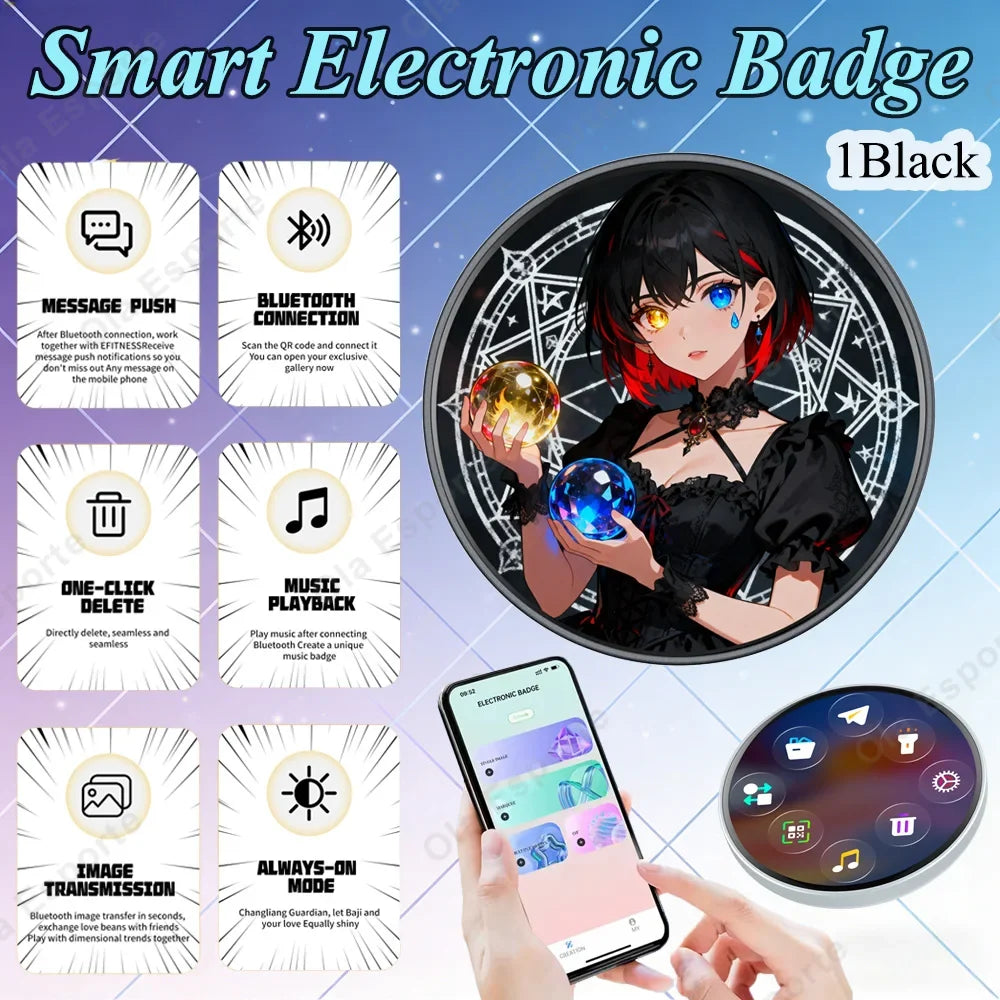 Anime Electronic Badge Smart Display Brooch | Fan Accessory