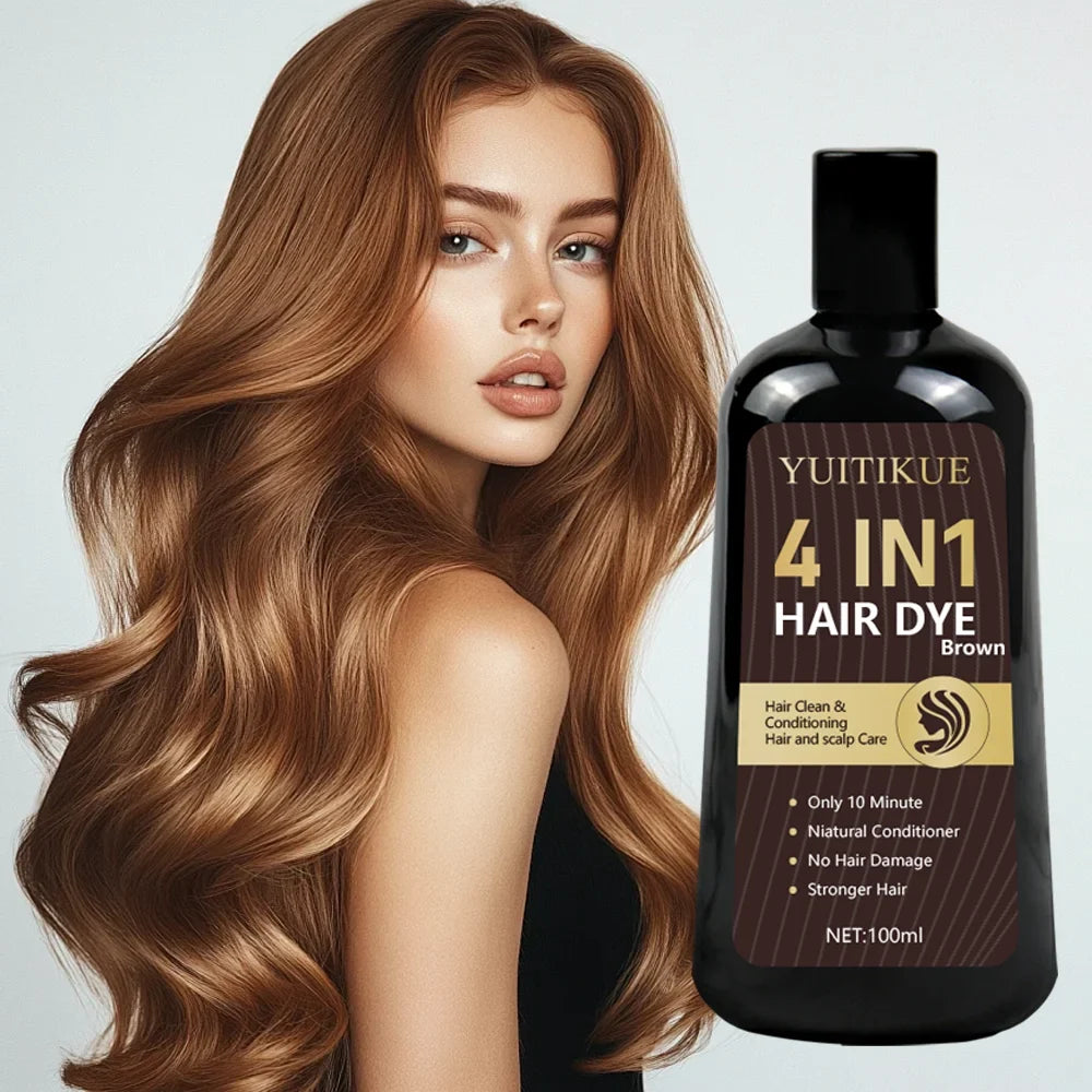 YUITIKUE Organic Brown Hair Dye – Covers Gray, 100ml