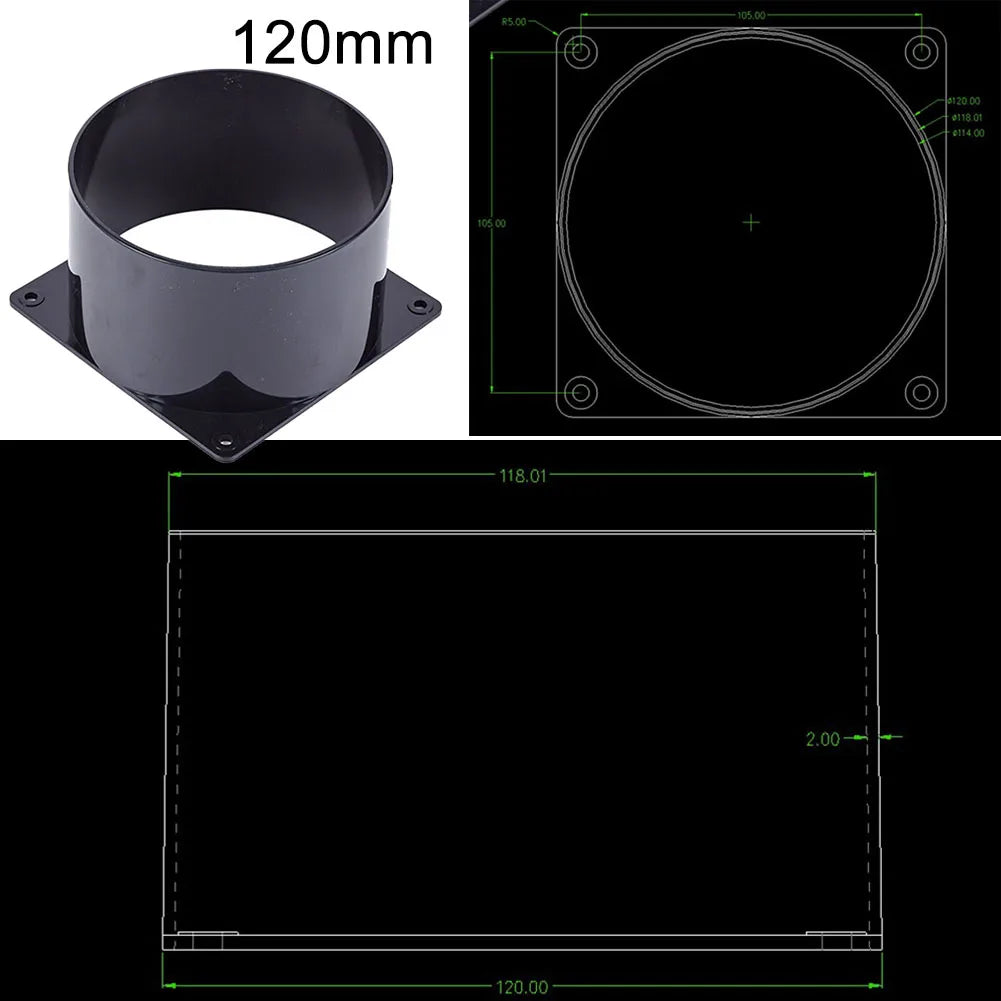 ABS Wall Flange Connector Ventilation Pipe Air Ducting Connection