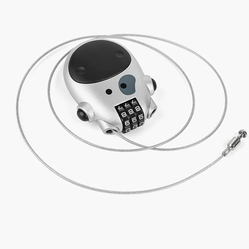 Retractable Steel Cable Combination Lock – Bike, Helmet & Travel