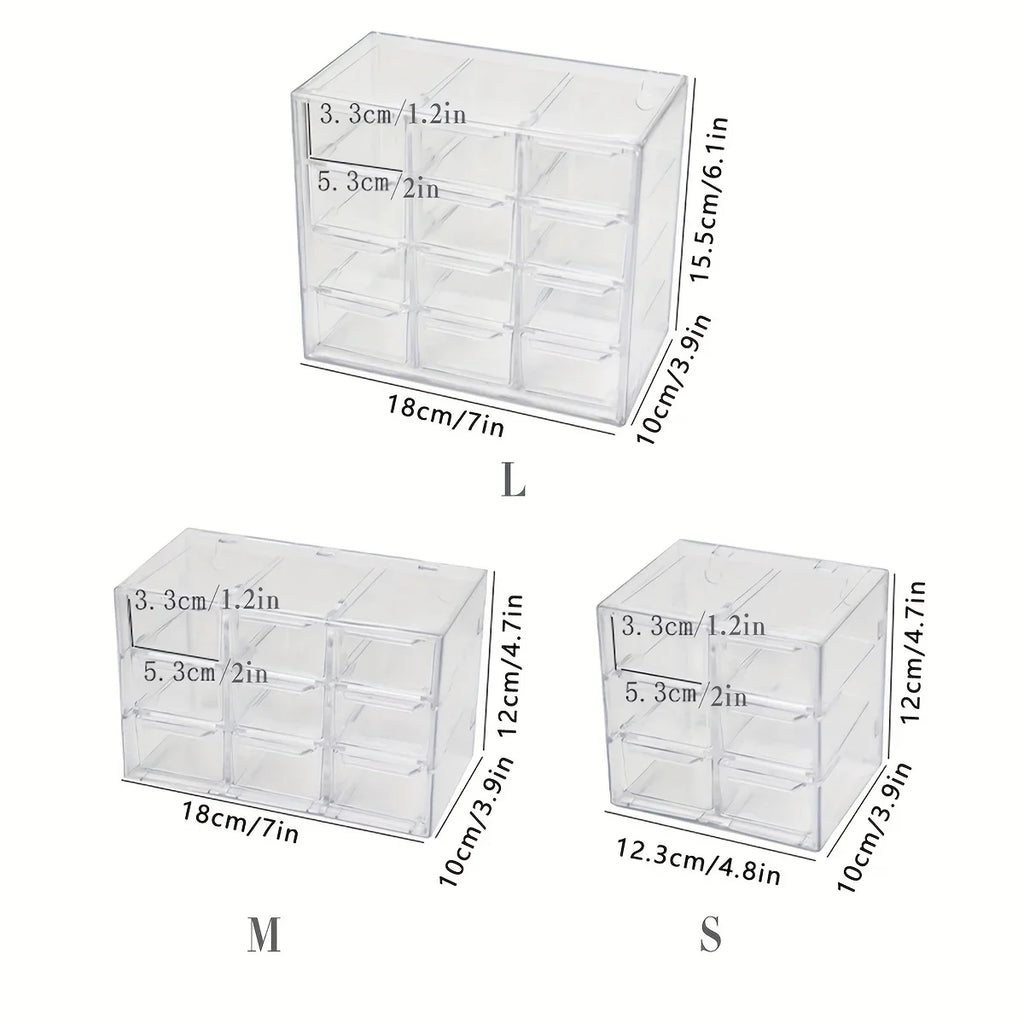 Transparent Desktop Multi Grid Jewelry Box Drawer Lipstick Cosmetics