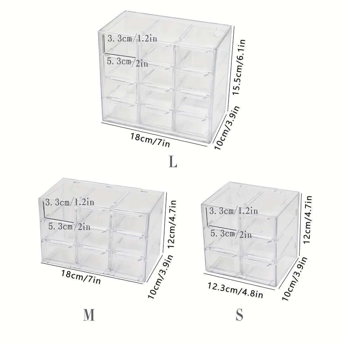 Transparent Desktop Multi Grid Jewelry Box Drawer Lipstick Cosmetics