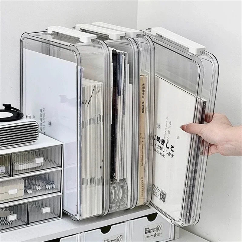Transparent A4 Document File Storage Box | Paper Organizer