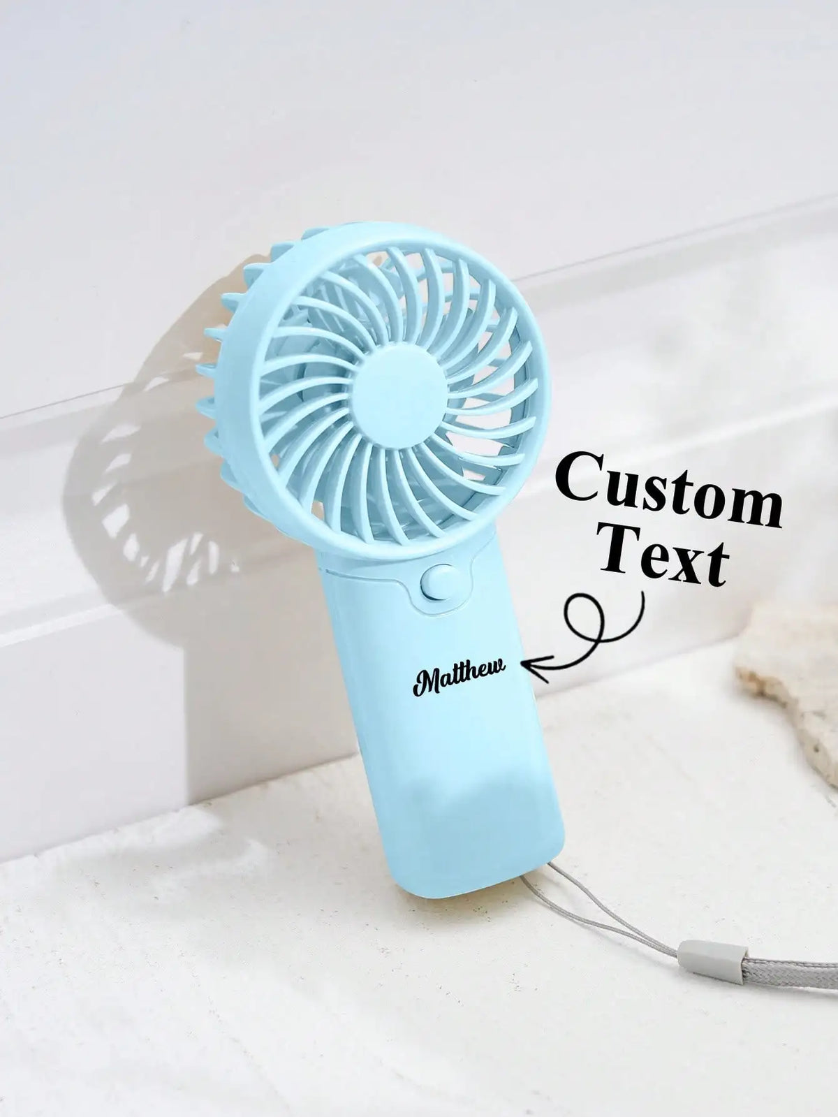 Custom Mini Handheld Fan with Lanyard – Personalized Gift