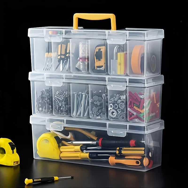7-Piece Transparent Parts Storage Organizer Set with Dividers