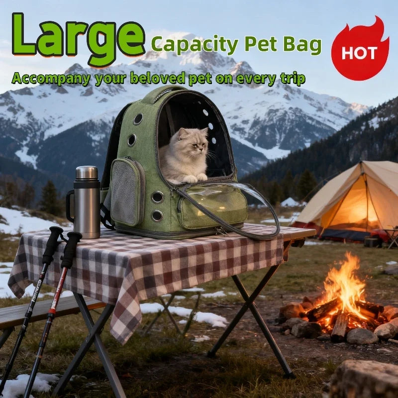 Transparent Pet Carrier Backpack – Breathable Cat Travel Bag