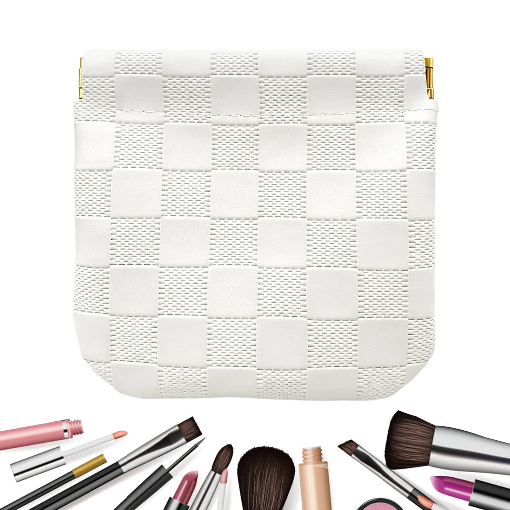 Small Auto-Closure Makeup Bag – Travel Cosmetic & Jewelry Pouch