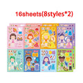 Funny Cartoon Boys Girls Dress Up Puzzle Stickers Kids DIY Make Face