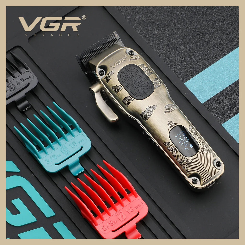 VGR V-027 Metal Hair Clipper LED Display | Men's Hair Trimmer