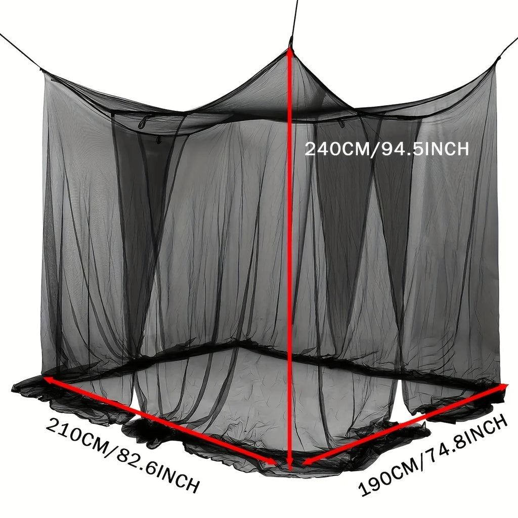 Quadrangle Mosquito Net Floor Ceiling Bed Curtain Double Opening