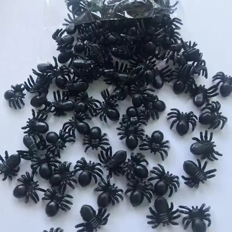100 Halloween Fake Spider Mini Luminous Plastic Party Home Decoration