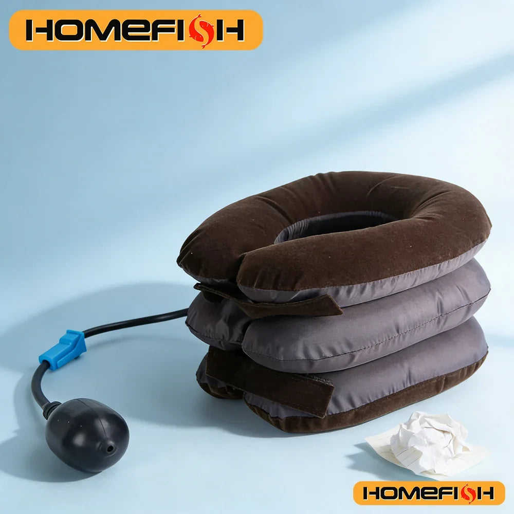 Inflatable Neck Stretcher – 3-Tube Cervical Traction Support Brace