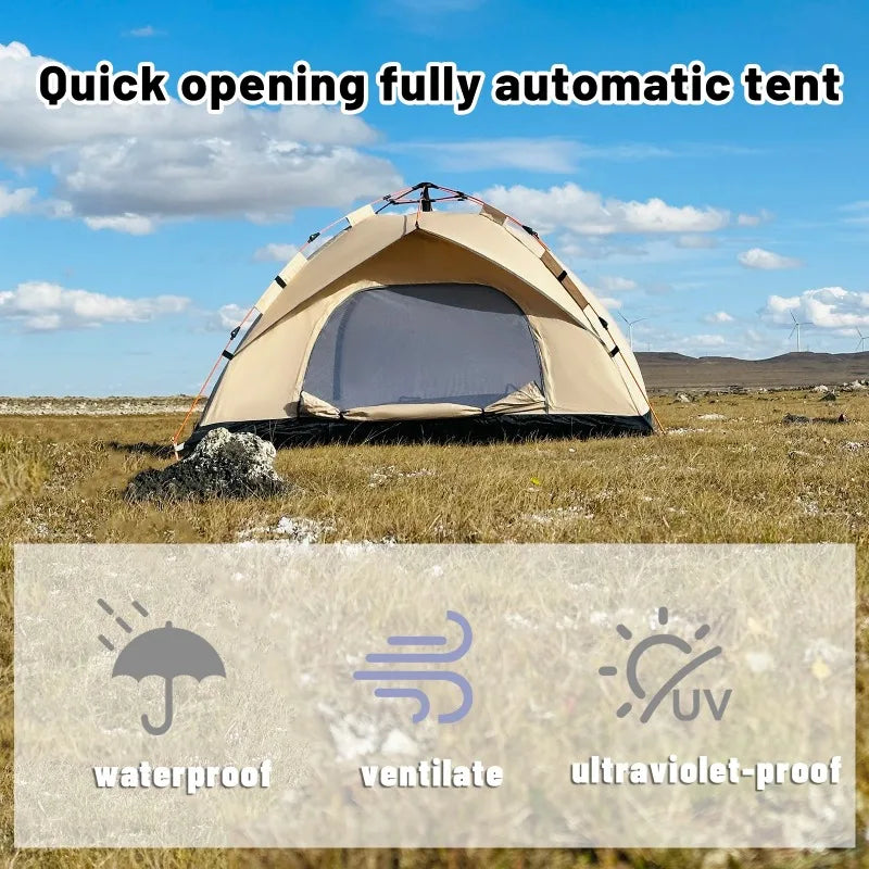 Automatic Pop-Up Camping Tent – Waterproof 3–4 Person