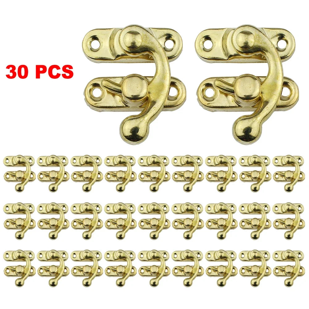 30-Pack Toggle Hasp Latch Clasps for Wooden Boxes – Gold, Bronze