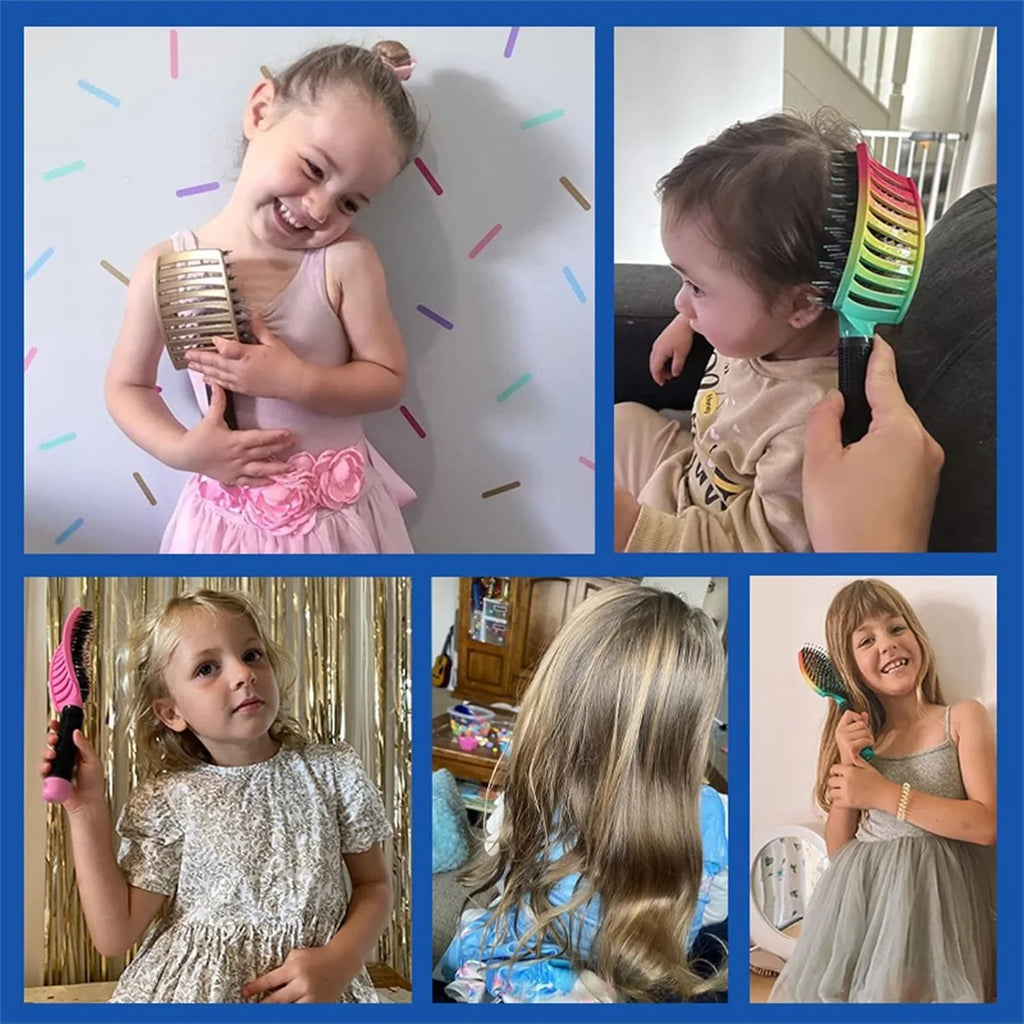 Nylon Bristle Massage Comb for Wet & Curly Hair Styling