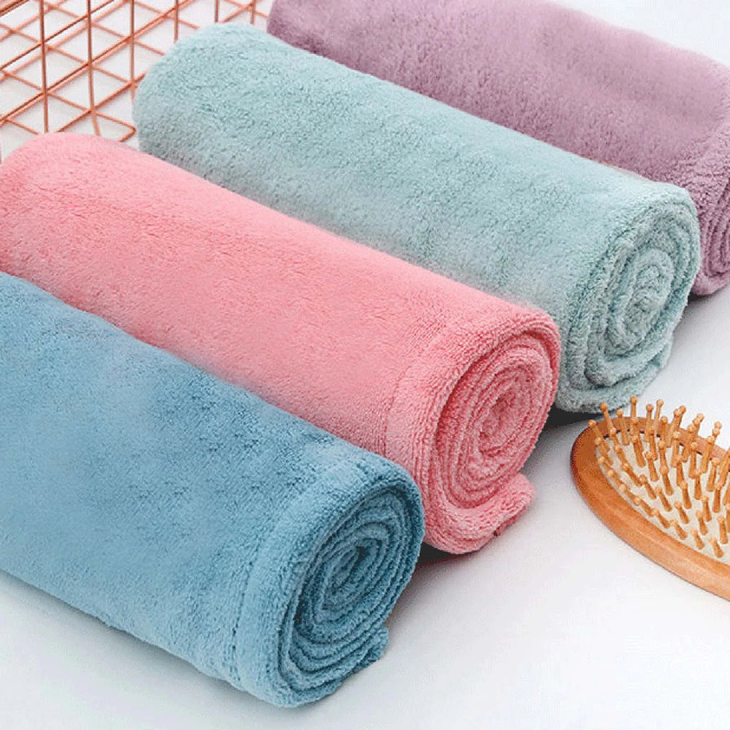 Coral Fleece Hair Towel Cap – Soft Quick Dry Bath Wrap