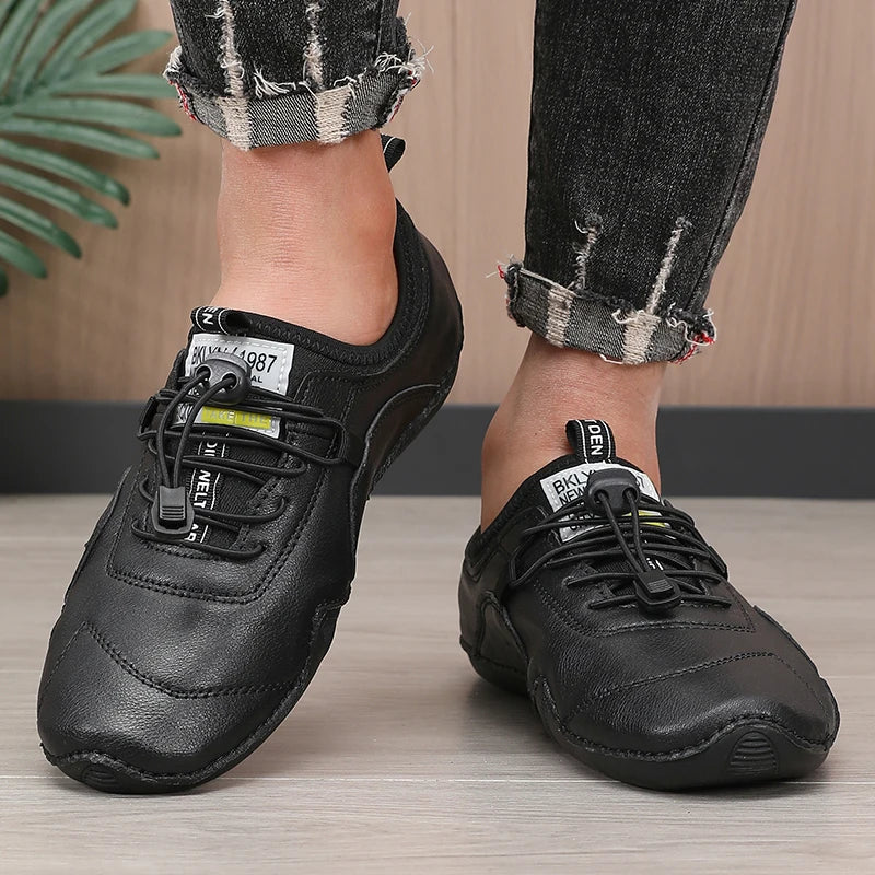 ZULIWAGN Men's Waterproof Casual Lace-Up Sneakers | Flat Shoes