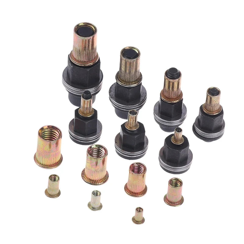 Hand Rivet Nut Tool M3-12 Heads Feature DIY Jewelry Making Crafting