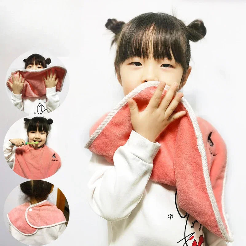 Kids Soft Cotton Bibs & Face Towels | Cartoon, Ages 1–8