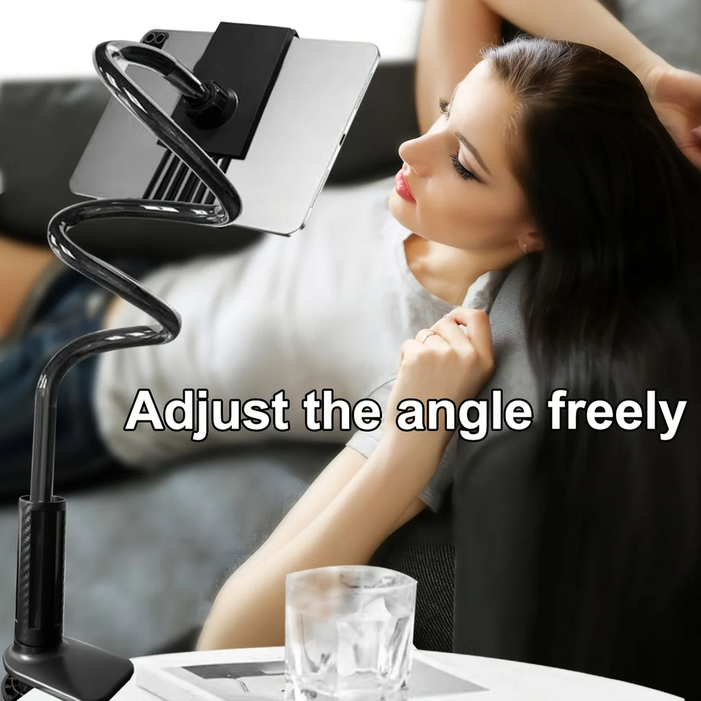 360 Rotating Tablet Phone Holder Long Arm Spiral Base Mount Bed