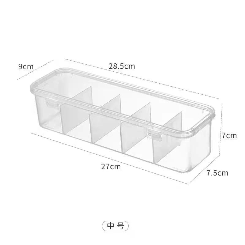 Transparent Cable Storage Box Compartment Organizer Lid Dust-proof