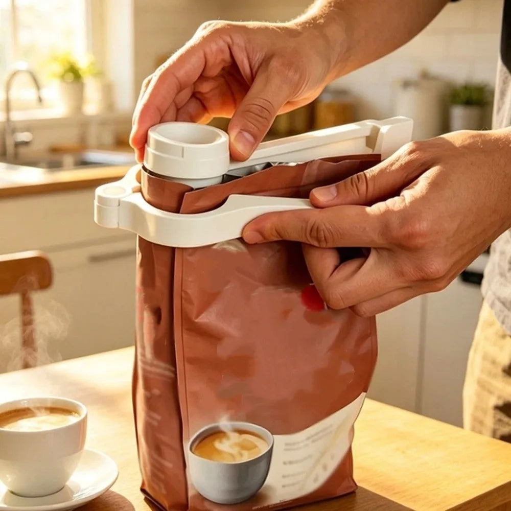 Coffee Bag Sealing Clip with Pour Spout | Moisture-Proof
