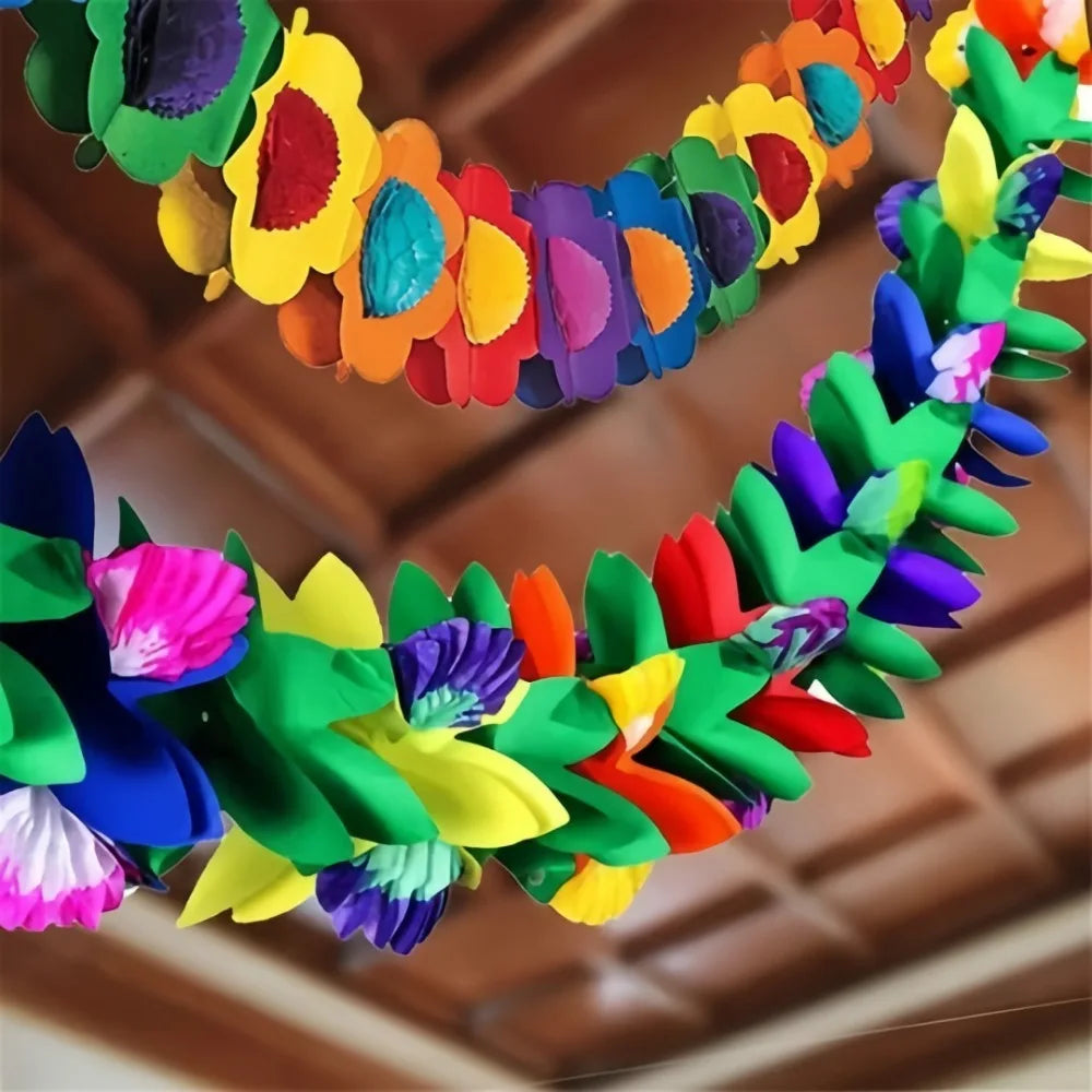 3M Hawaiian Paper Flower Garland – Tropical Party Decoration
