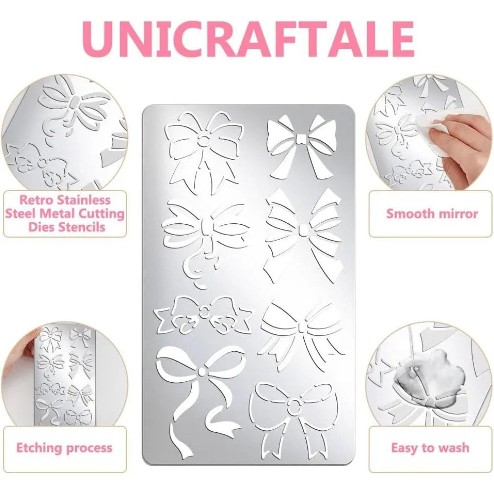 Bows Metal Stencil – Reusable Stainless Steel Craft Template