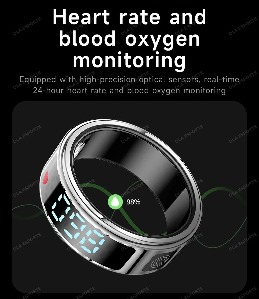 2026 Smart Ring Display Screen Touch Wireless Charging Health Manager