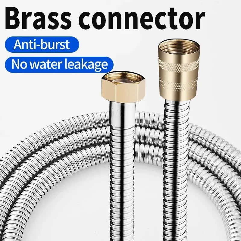 Flexible Stainless Steel Shower Hose with Brass Head | 1.5–3M