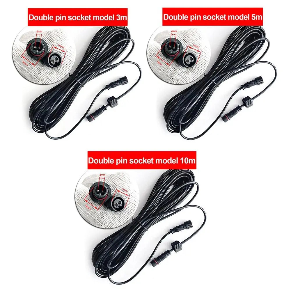 2 Pin Plug Solar Cable Extension 3M 5M 10M Waterproof Power
