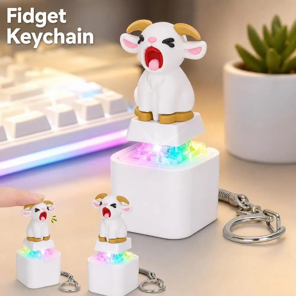 Screaming Goat LED Clicker Keychain – Animal Sound Fidget Toy