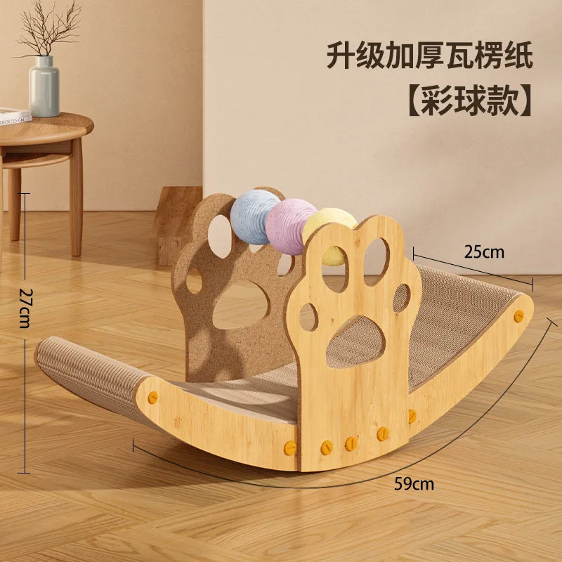 Pet Cat Scratching Board Boat Shaker Ball Grinding Claw Rest Furniture