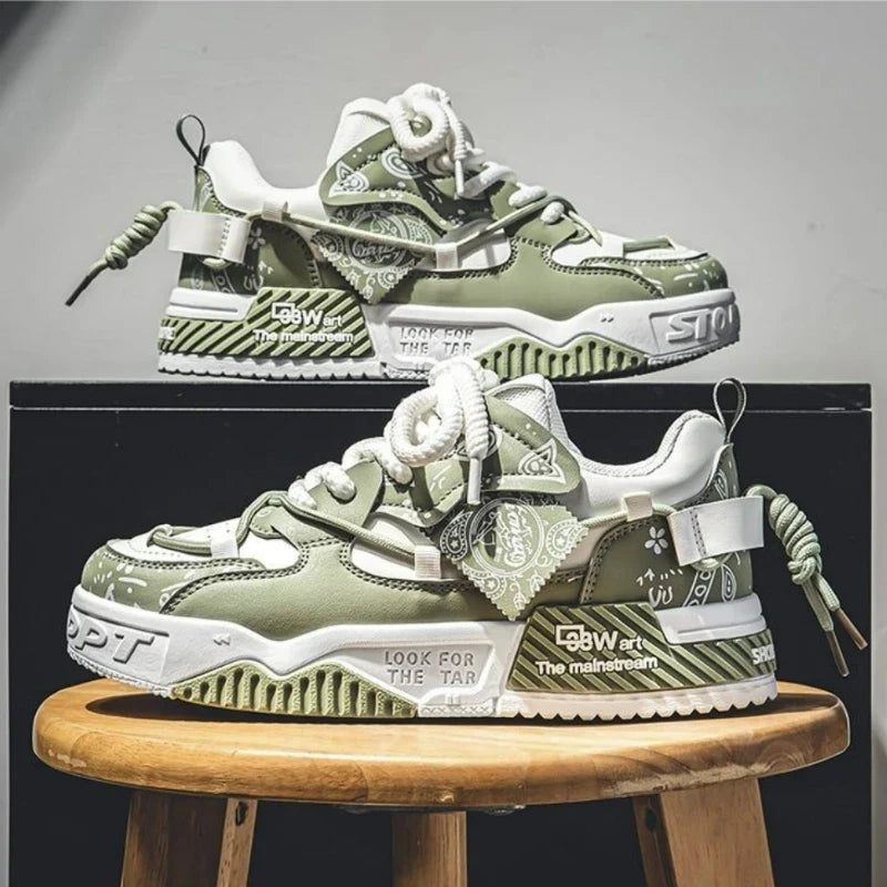 Men's Breathable Mesh Skate Sneakers – Lightweight Vulcanized Flats