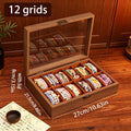 Wooden Bracelet Multi Slot Jewelry Storage Box Velvet Lined Bead