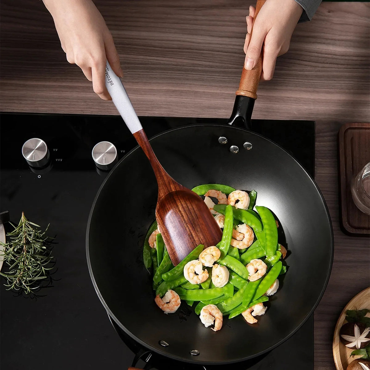 Teak Wood Kitchen Utensil Set – Spoon, Ladle & Skimmer