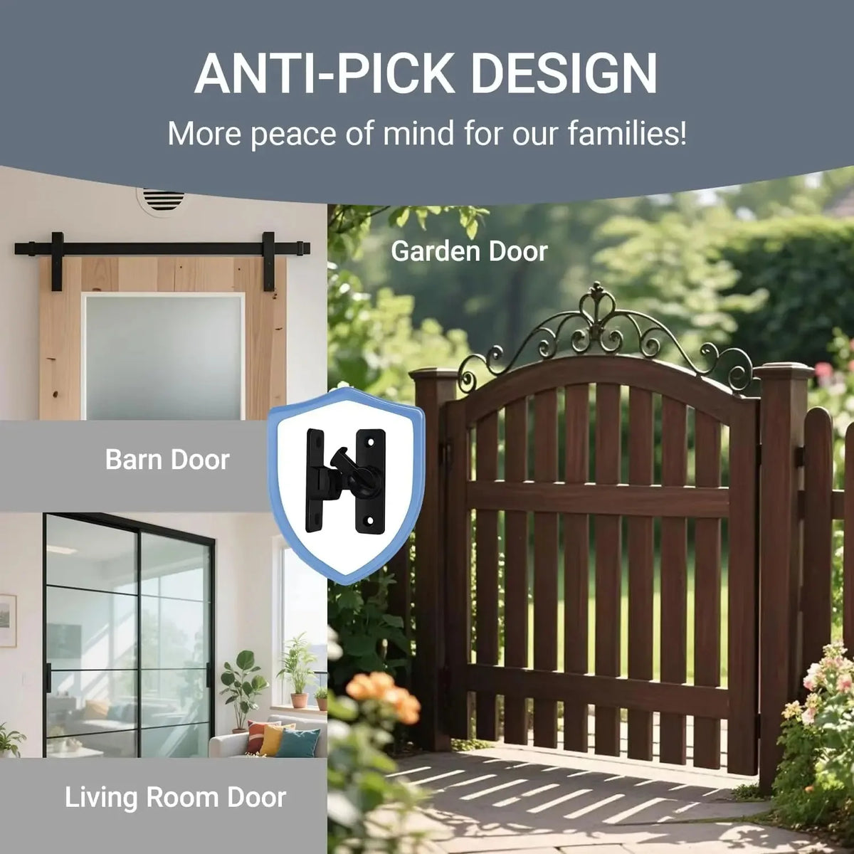 Barn Door Flip Lock 90/180° – Sliding Door Latch | Matte Black