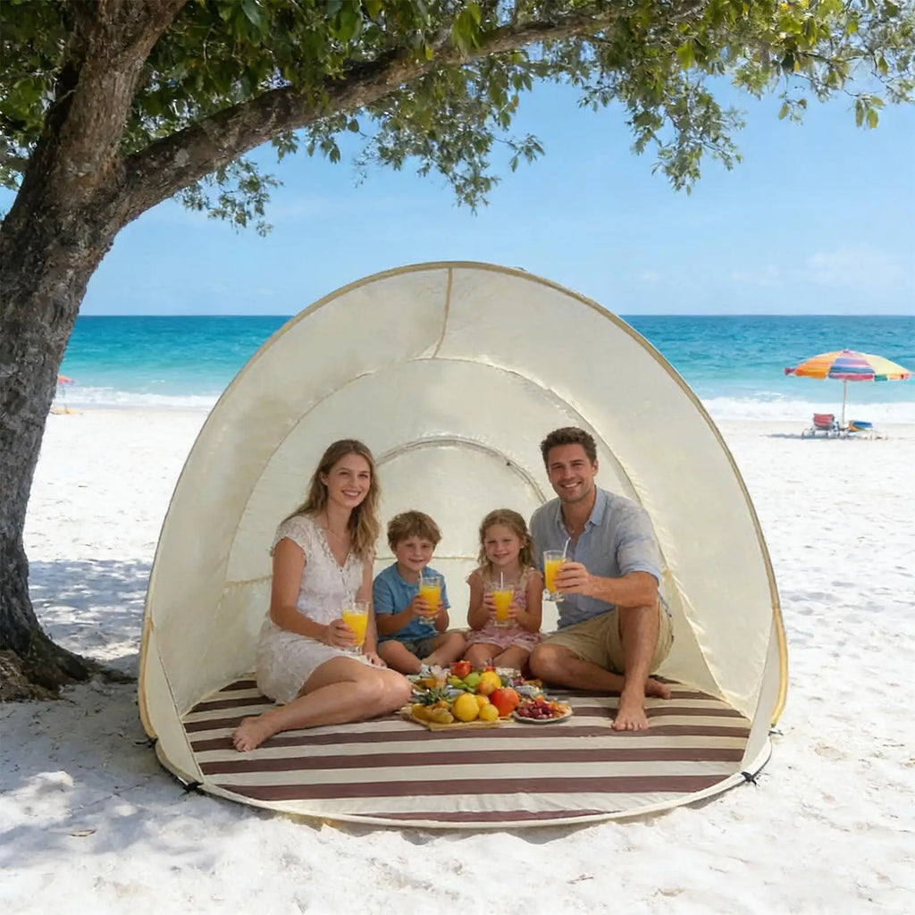 Pop-Up Beach Tent 3-4 Person | UPF 50+ Sun Shelter Canopy