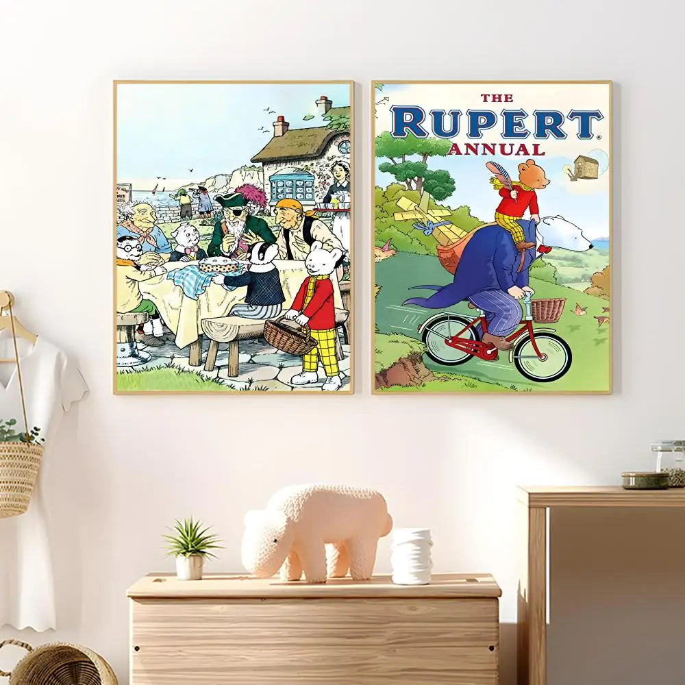 Rupert Bear Cartoon Waterproof Wall Stickers | Home Décor