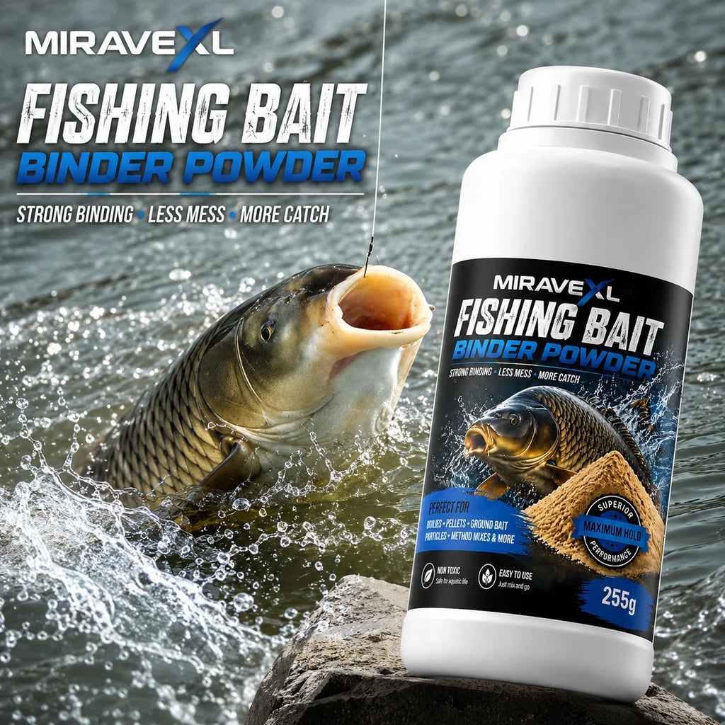 MIRAVEXL Fishing Bait Binder Powder 255g – Boilies & Pellets