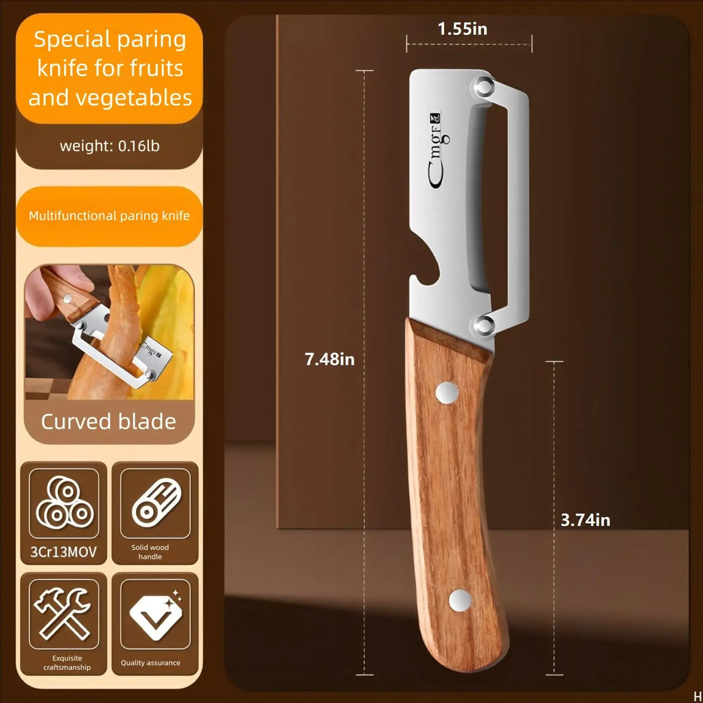 Stainless Steel Vegetable Peeler with Wooden Handle