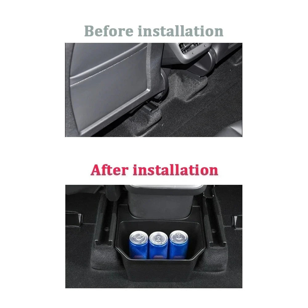 Tesla Model Y Rear Seat Storage Box Under Air Vent Case Trash Can