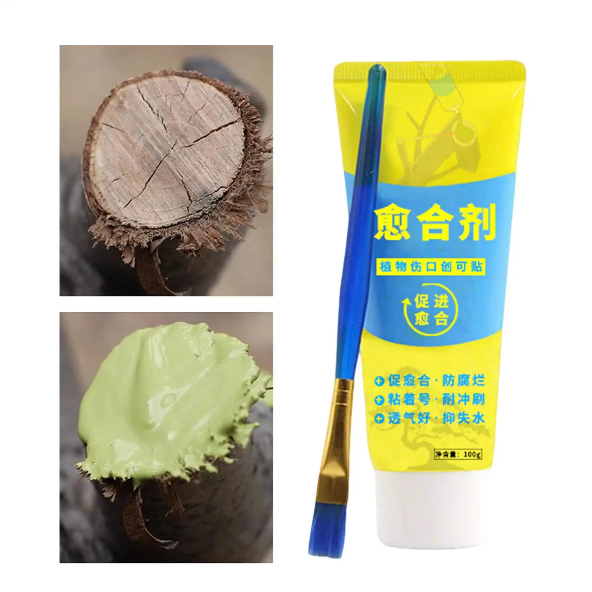 Tree Pruning Sealer & Grafting Compound with Brush – 100g