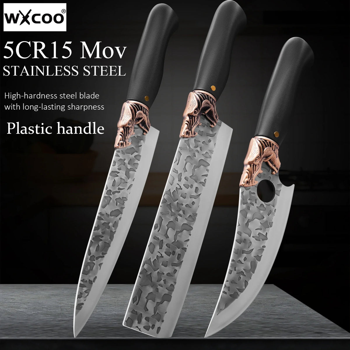 WXCOO Hand Forged Stainless Steel Chef & Butcher Knife