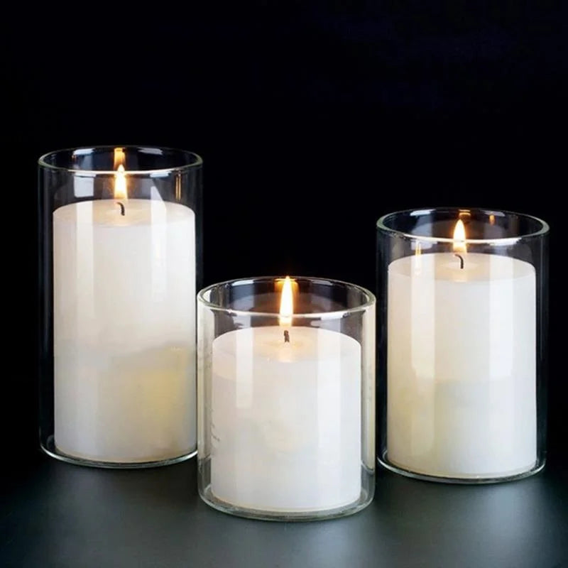 Simple Candle Cup Holder Transparent European Candlestick Empty Cups
