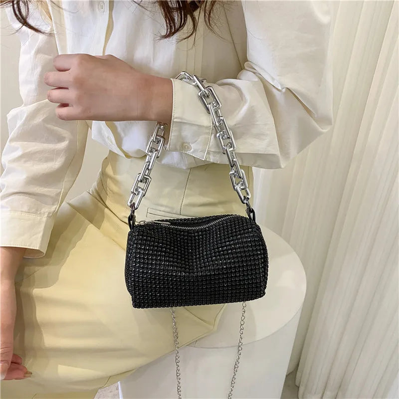 Bling Diamond Crossbody Bag – Small Shoulder Purse for Women