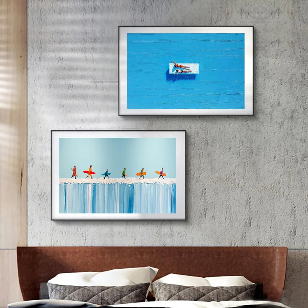 Werner Bronkhorst Blue Pool Abstract Canvas Wall Art Print